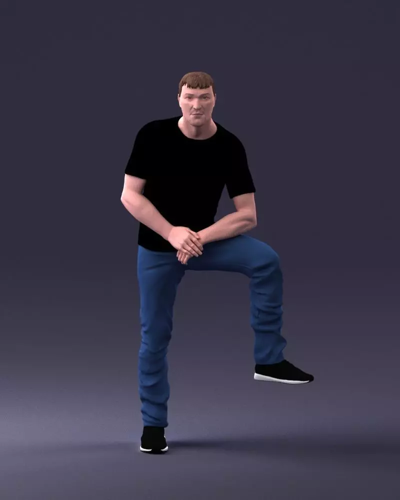 000229 Strong Man in Sitting Pose 1201 3D model_0