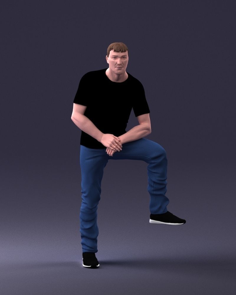 000229 Strong Man in Sitting Pose 1201 3D model_4