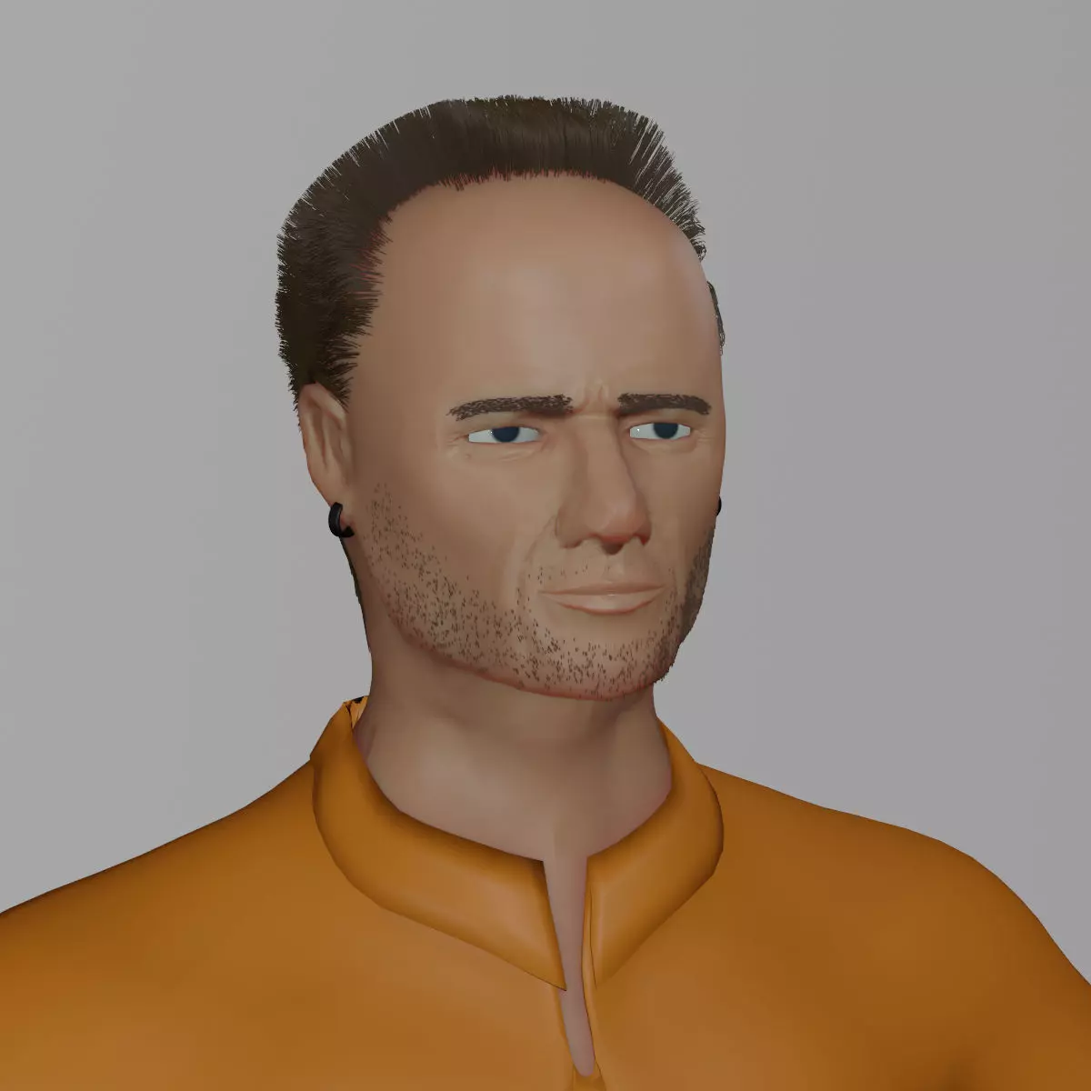 Cartoon man in orange - man in orange Free 3D model