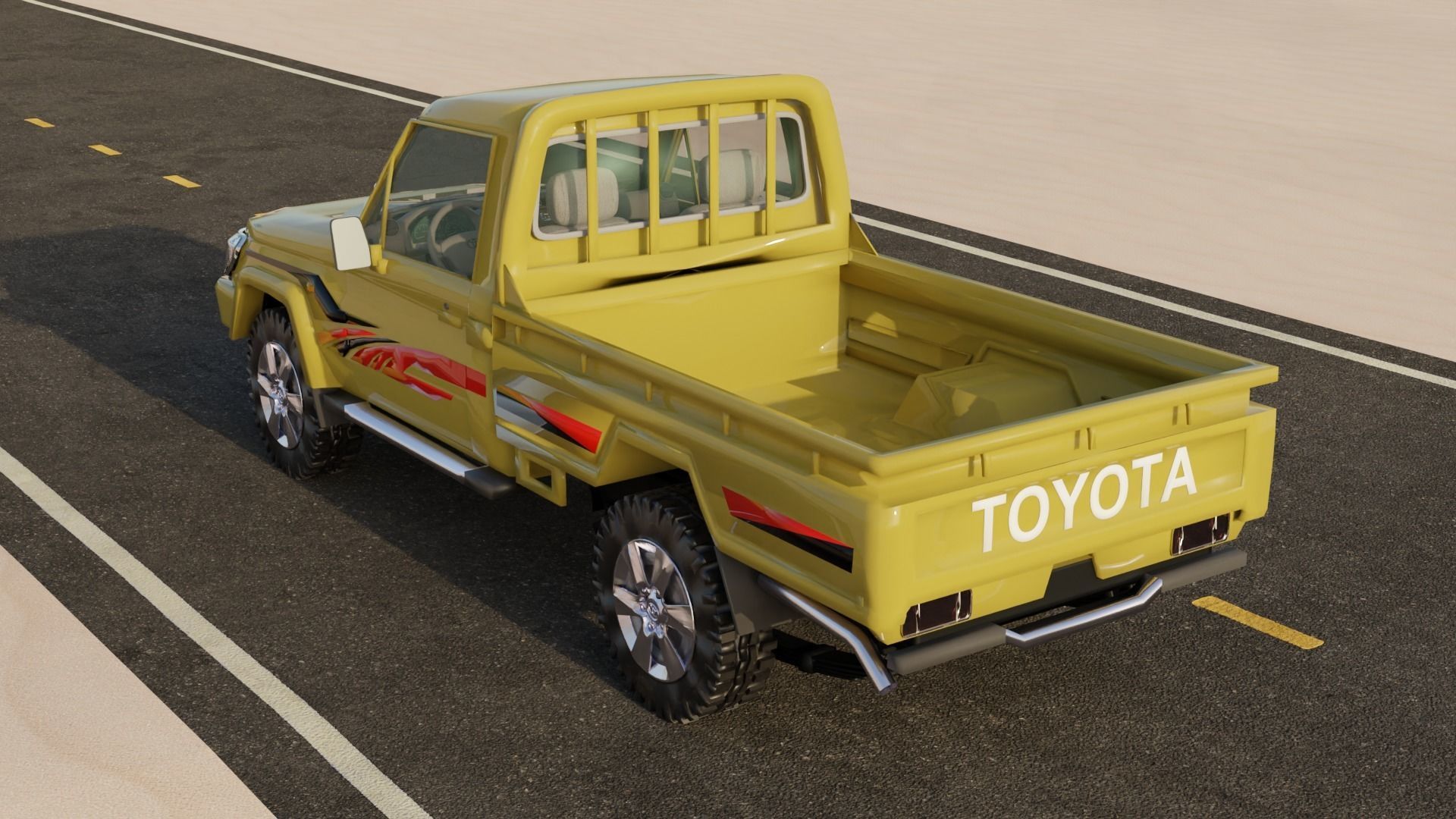Toyota Land Cruiser Low-poly 3D model_3