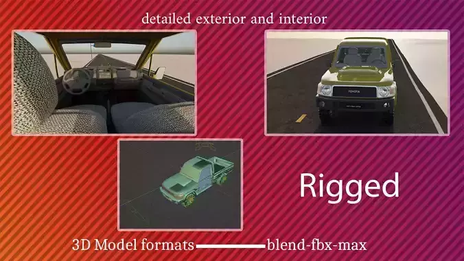 Toyota Land Cruiser Low-poly 3D model