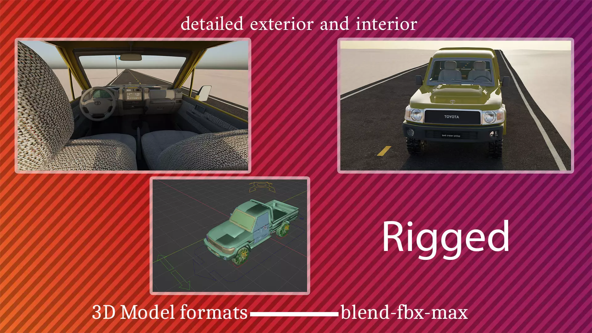 Toyota Land Cruiser Low-poly 3D model_0