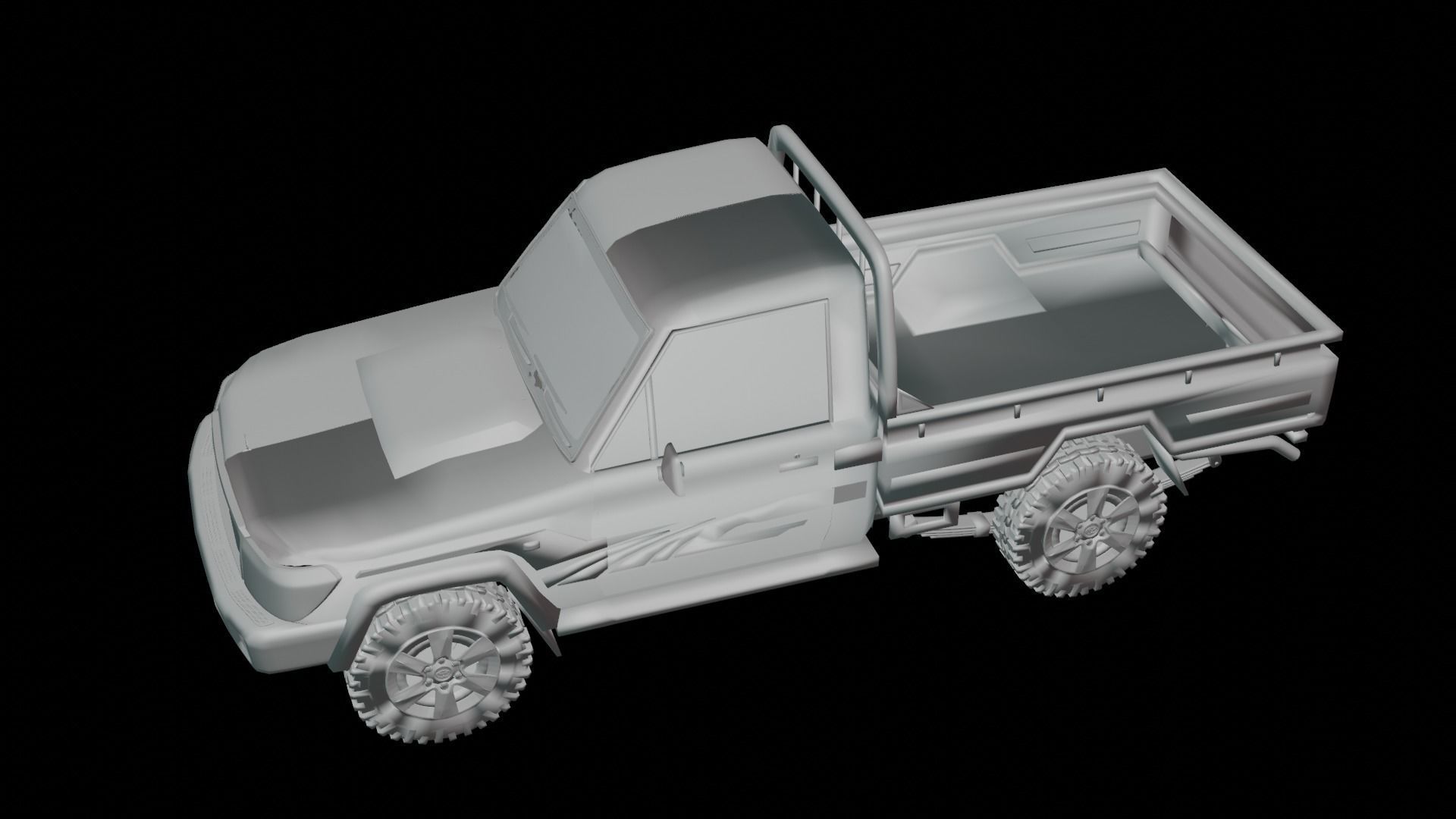 Toyota Land Cruiser Low-poly 3D model_5