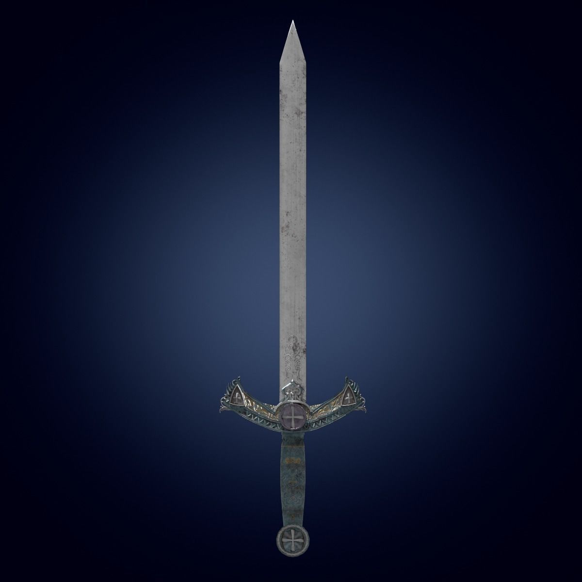 sword Low-poly 3D model_1