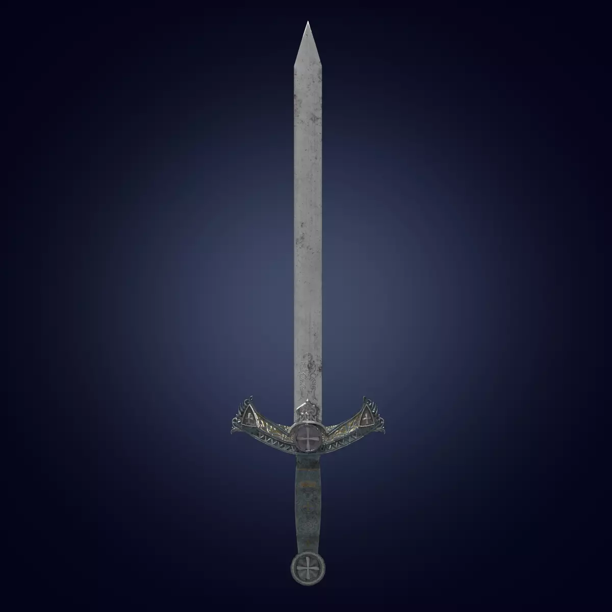 sword Low-poly 3D model_0