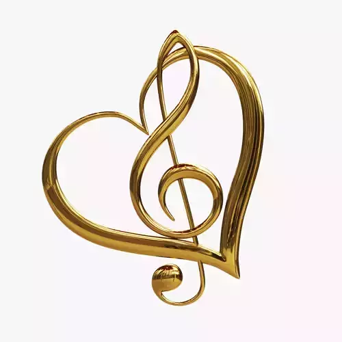 Music clef and heart
