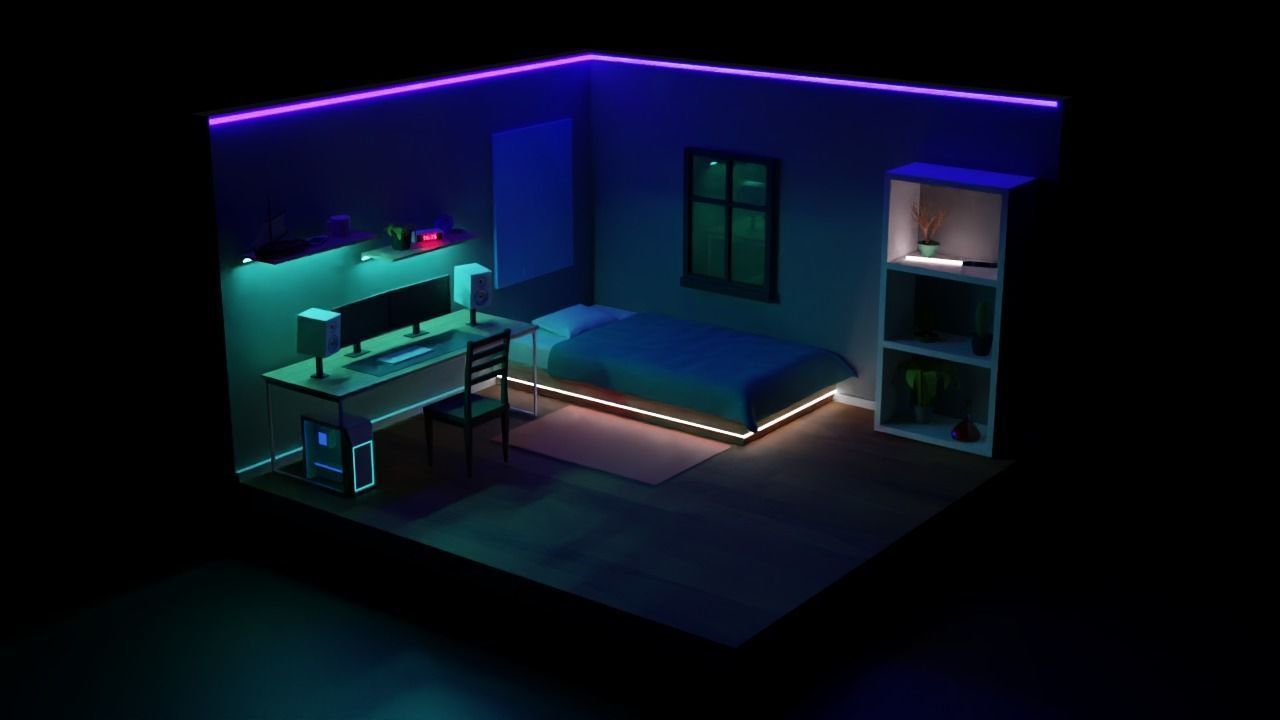 Cool Room NFT Low-poly 3D model_9