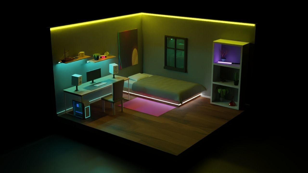 Cool Room NFT Low-poly 3D model_1