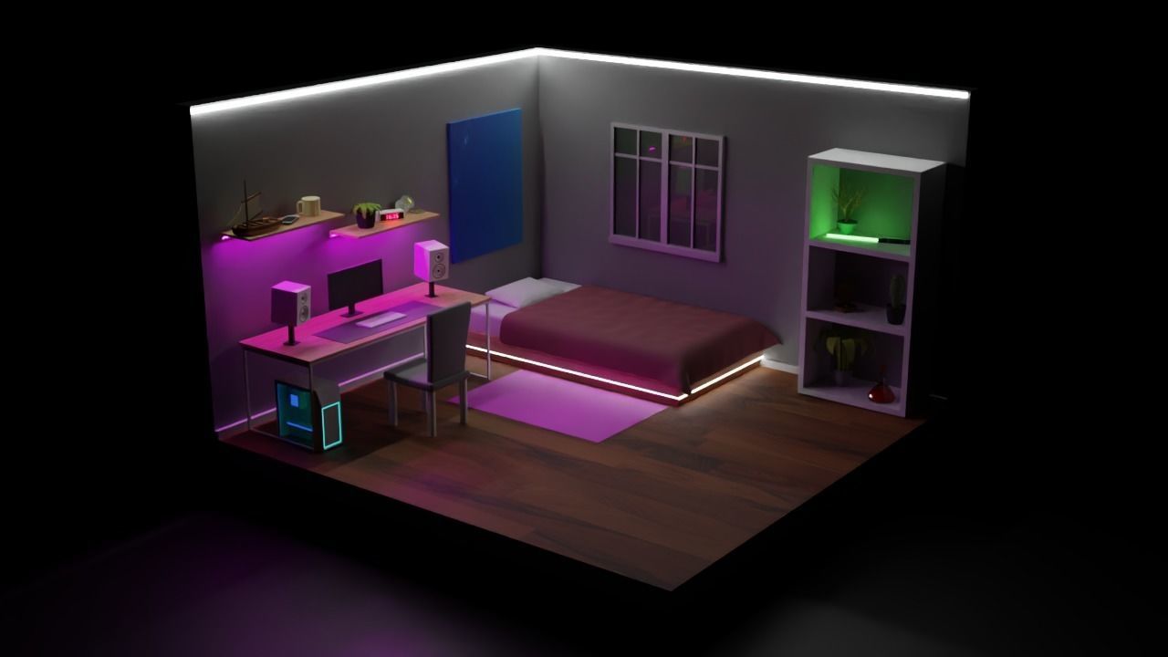 Cool Room NFT Low-poly 3D model_3
