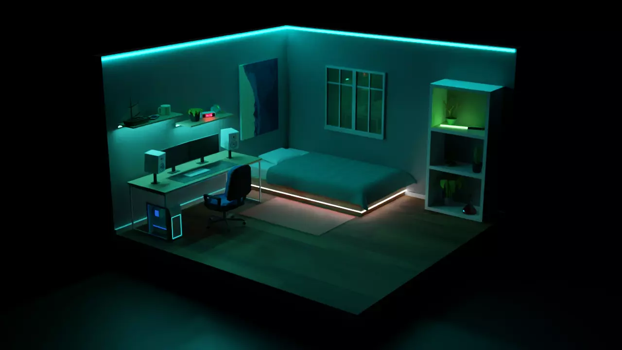 Cool Room NFT Low-poly 3D model_0