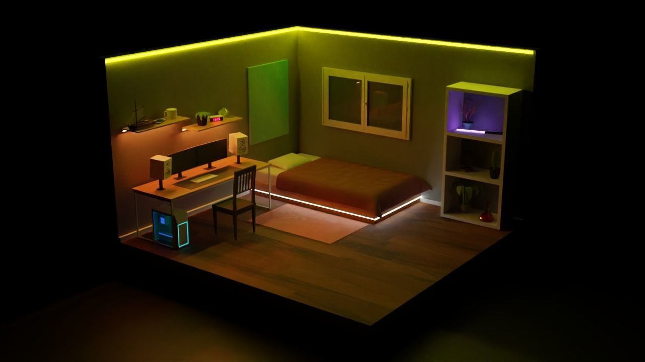 Cool Room NFT Low-poly 3D model_8