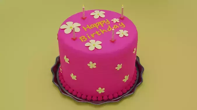 Birthday cake with flowers