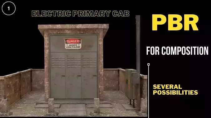 Electric Primary Cab model low poly 3D Low-poly 3D model