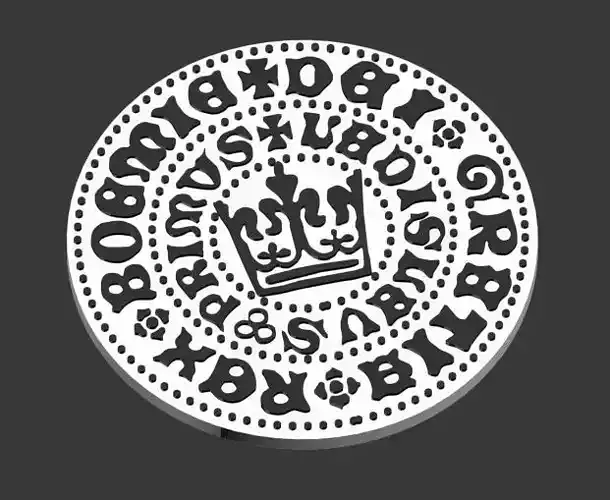 10 dukat Prague coin beer mat 3D print model STL beermat