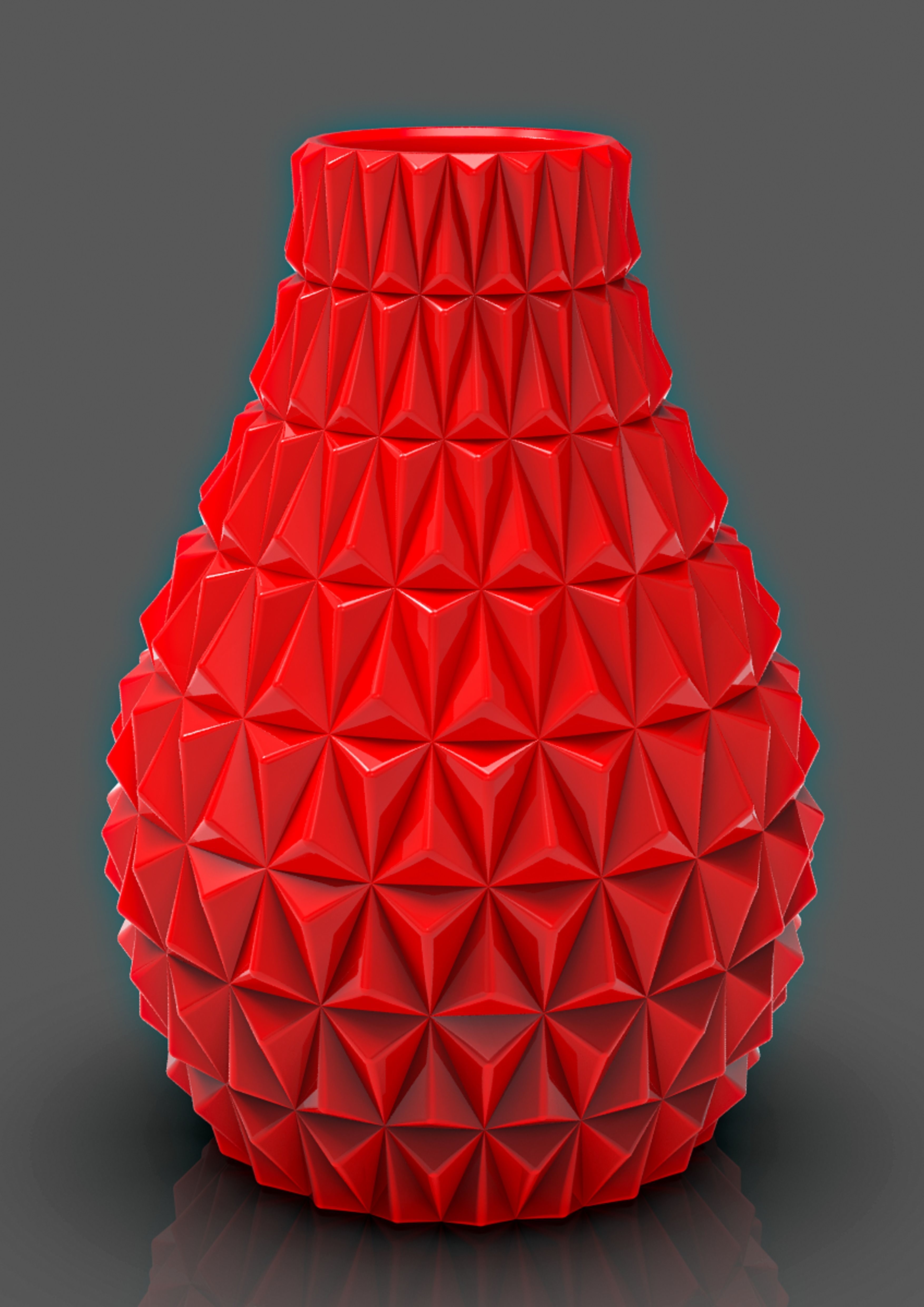 vaselepel triangular vase 3D print model_2