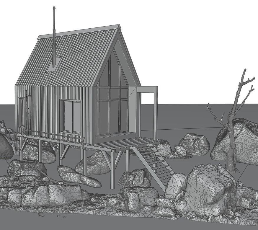 Modern Cabin V2 Low-poly 3D model_12