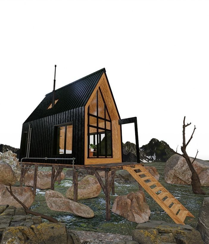Modern Cabin V2 Low-poly 3D model_22
