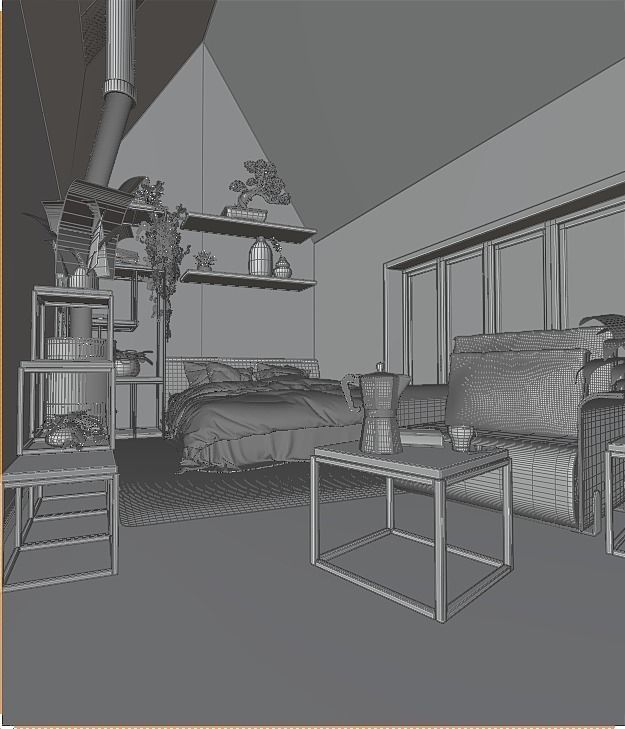 Modern Cabin V2 Low-poly 3D model_18