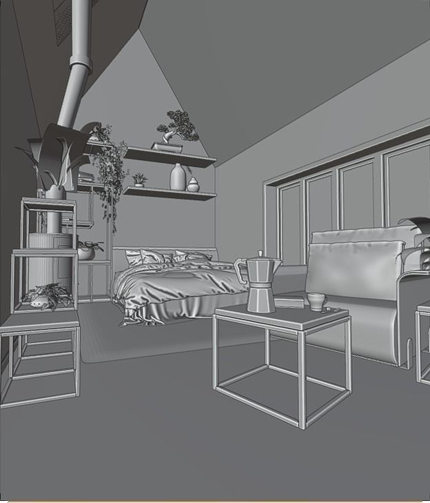 Modern Cabin V2 Low-poly 3D model_19