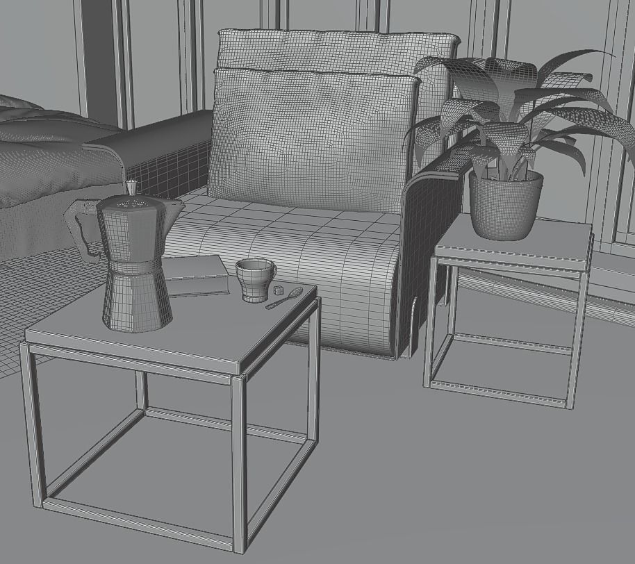 Modern Cabin V2 Low-poly 3D model_7