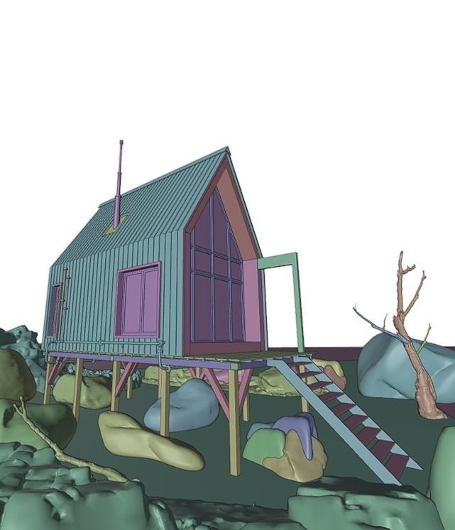 Modern Cabin V2 Low-poly 3D model_6