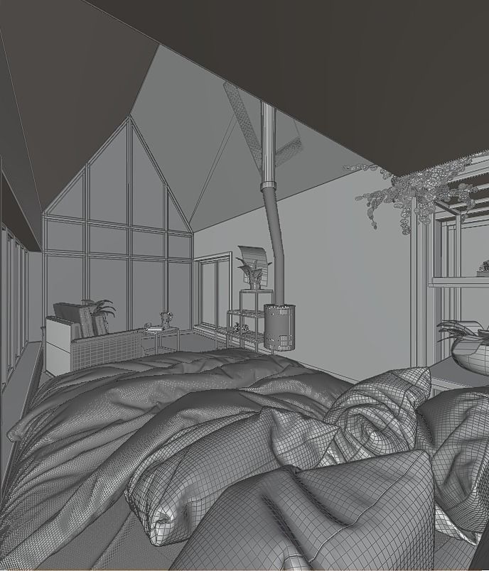 Modern Cabin V2 Low-poly 3D model_17