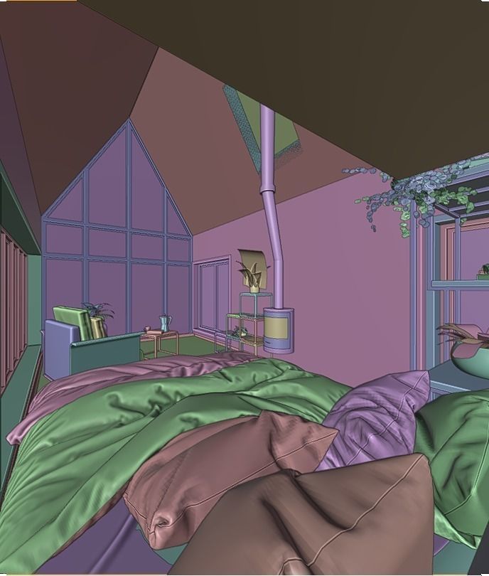 Modern Cabin V2 Low-poly 3D model_16