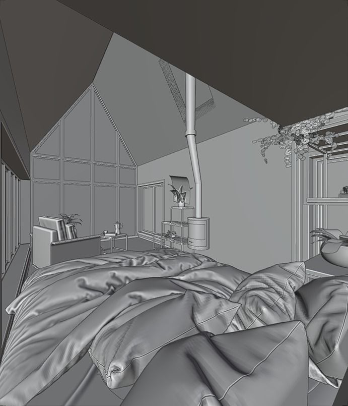 Modern Cabin V2 Low-poly 3D model_15