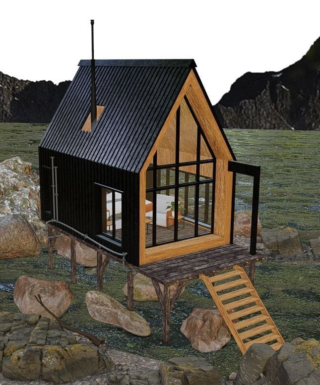 Modern Cabin V2 Low-poly 3D model_23