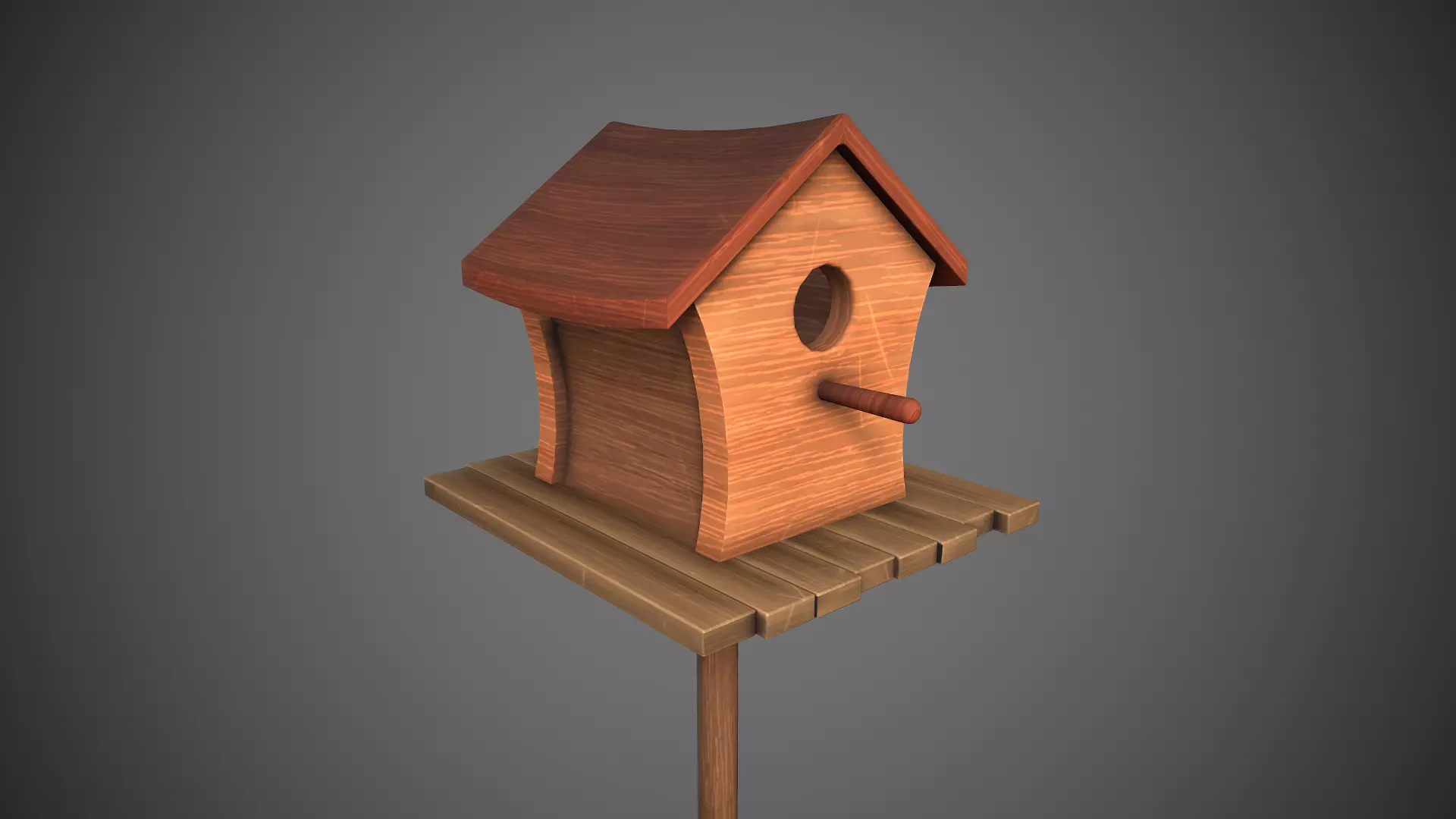 Birdhouse Stylized Low-poly 3D model_0