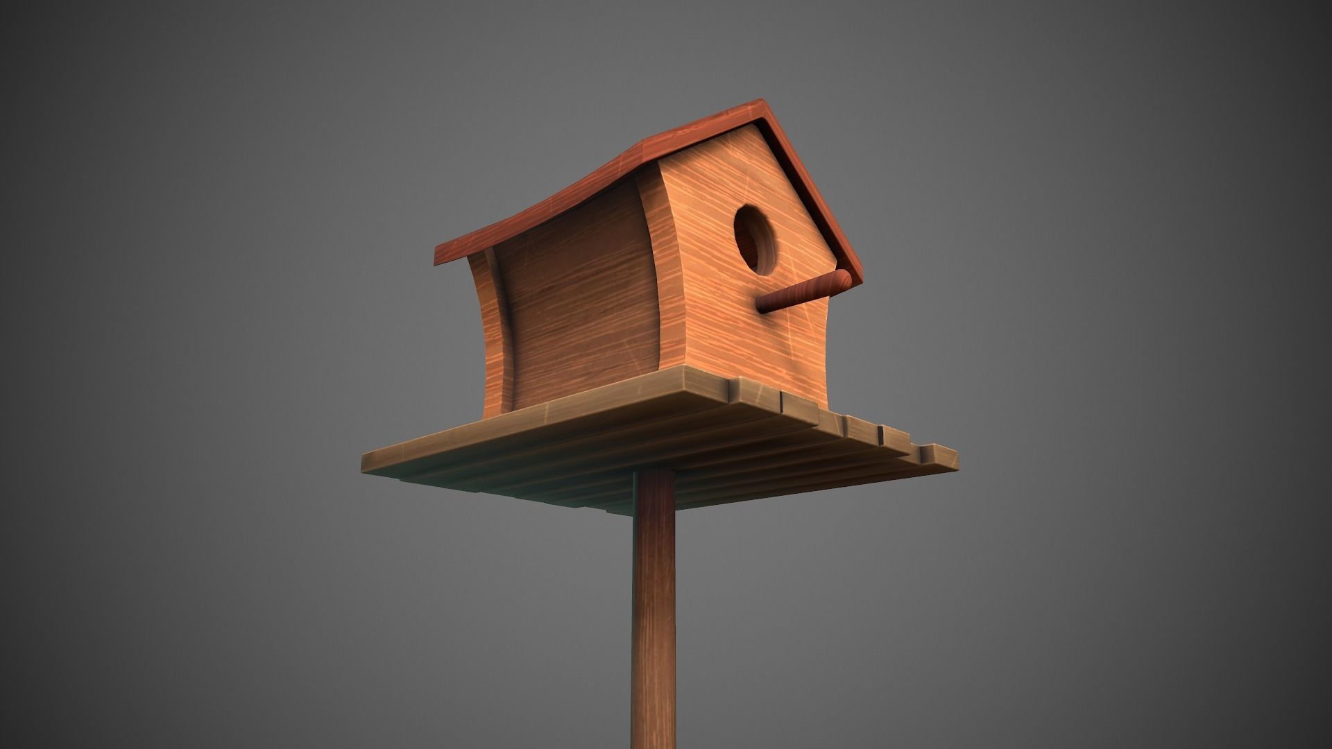 Birdhouse Stylized Low-poly 3D model_2