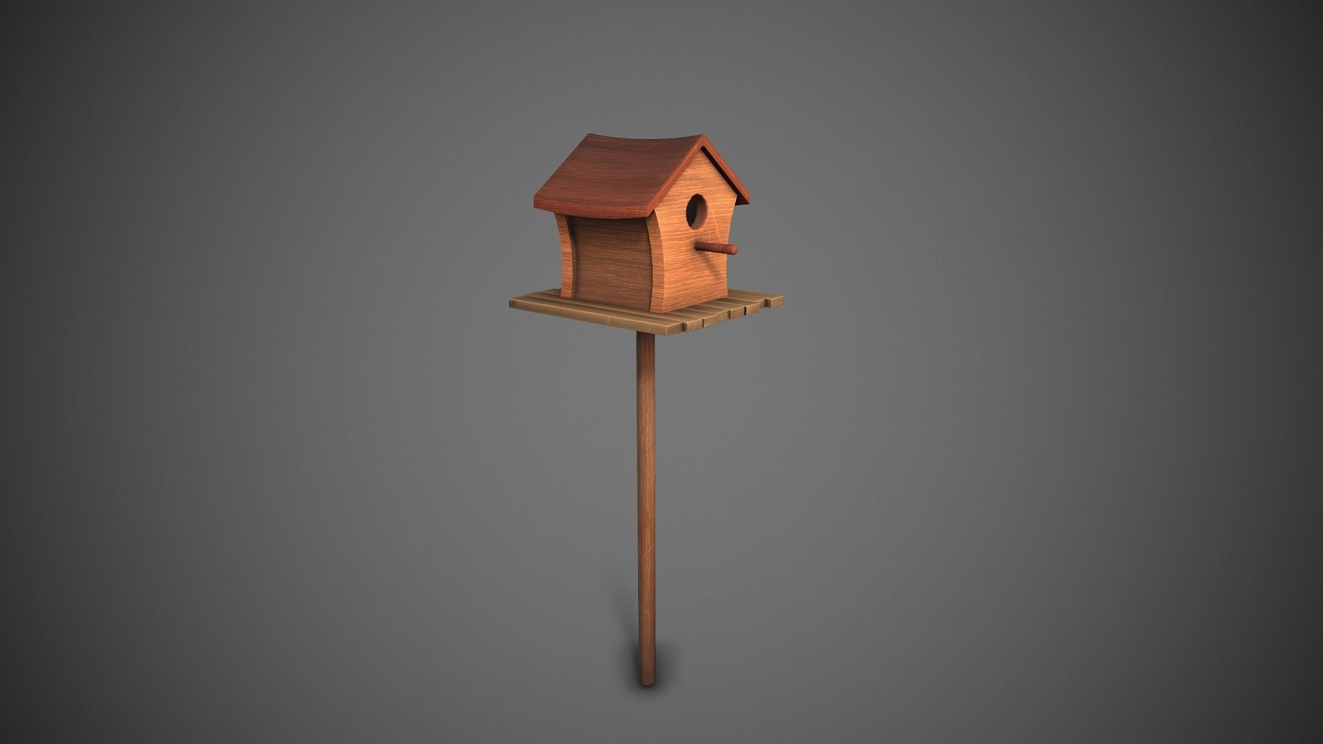 Birdhouse Stylized Low-poly 3D model_3
