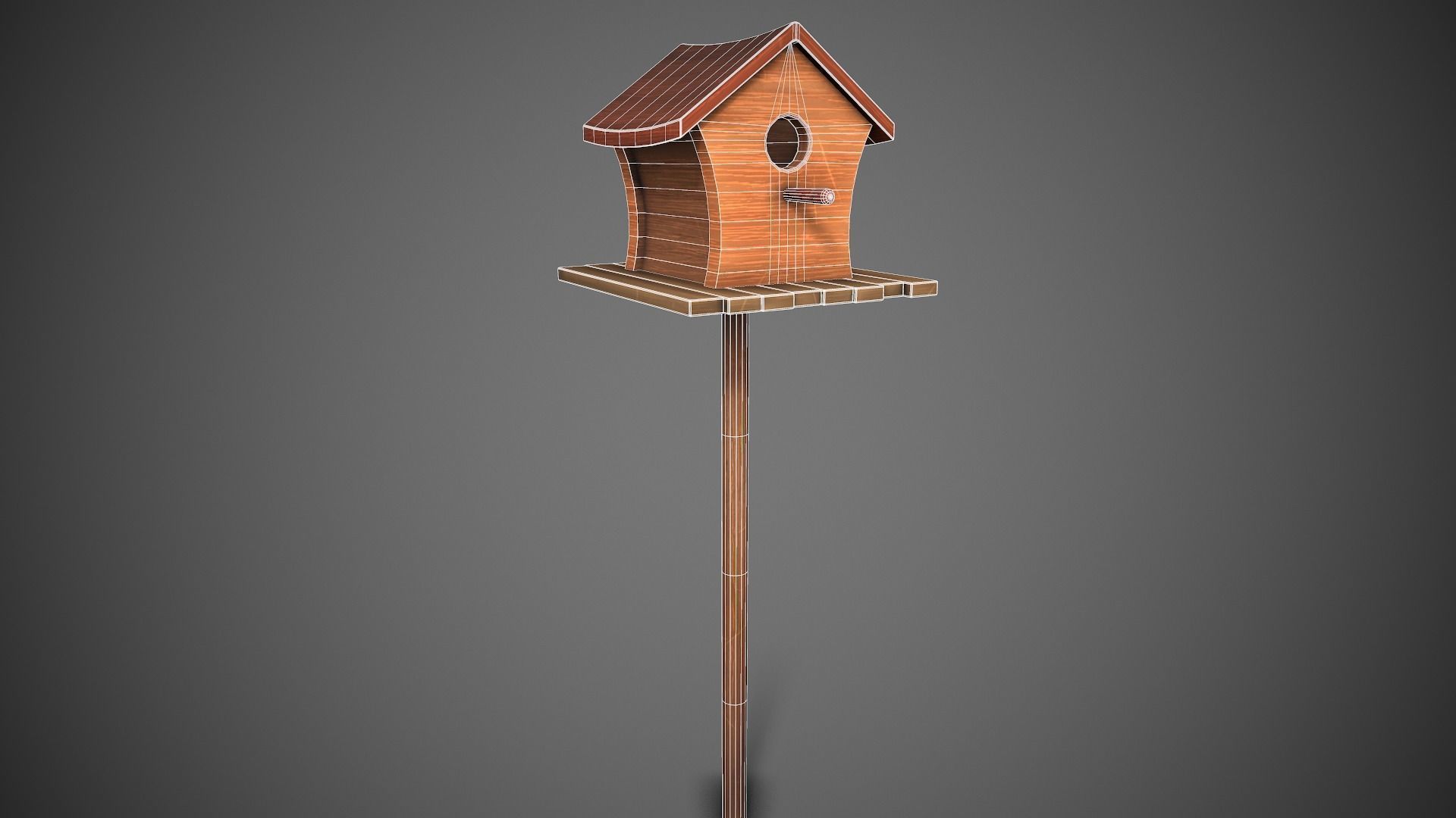 Birdhouse Stylized Low-poly 3D model_6