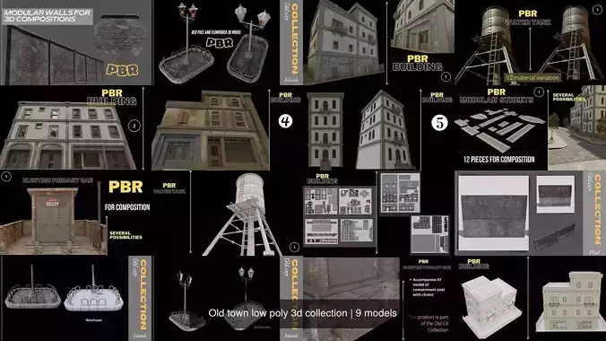 Active street buildings for scenes collection 