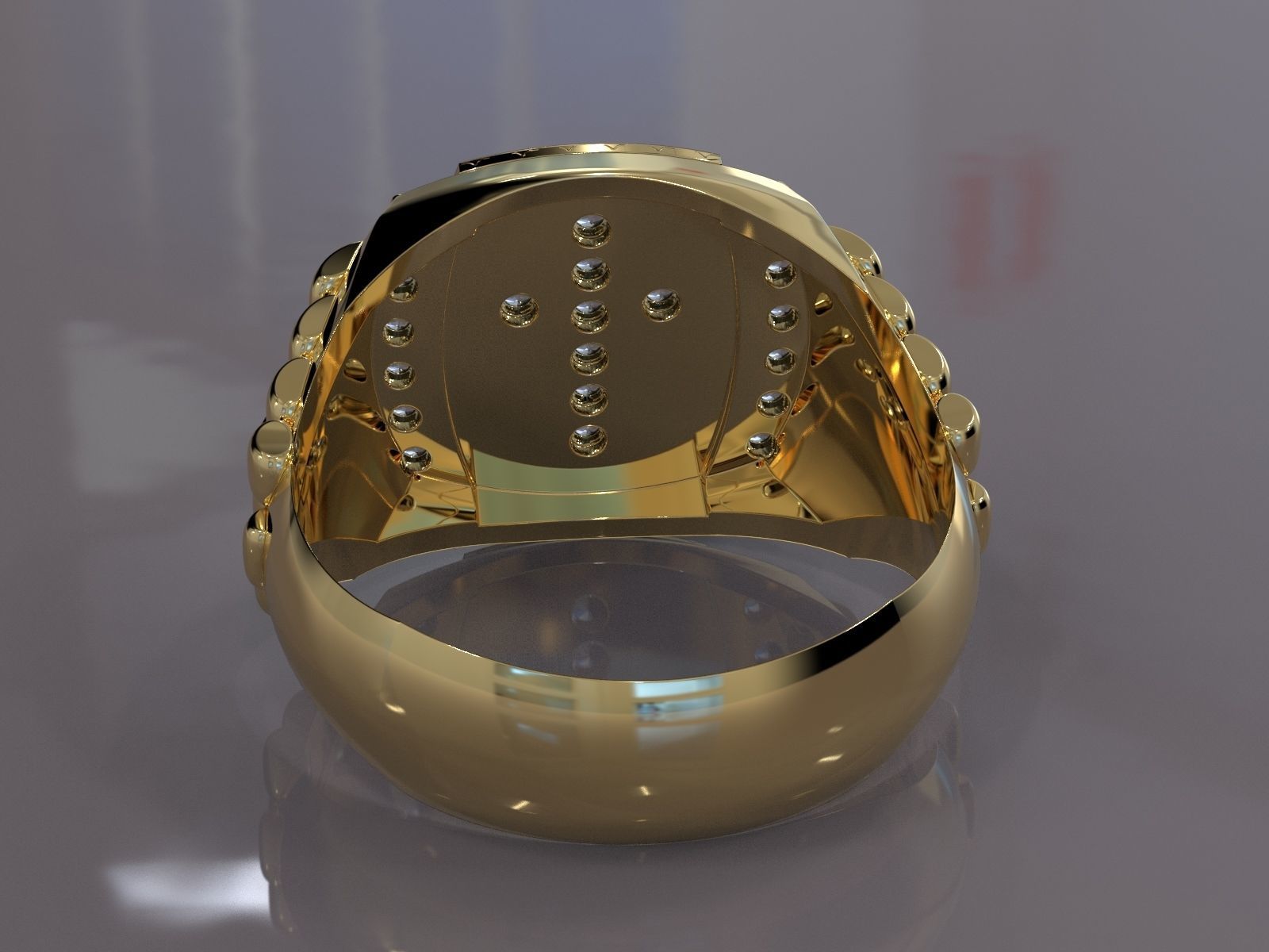 Diamond Cross Ring 3D print model_9
