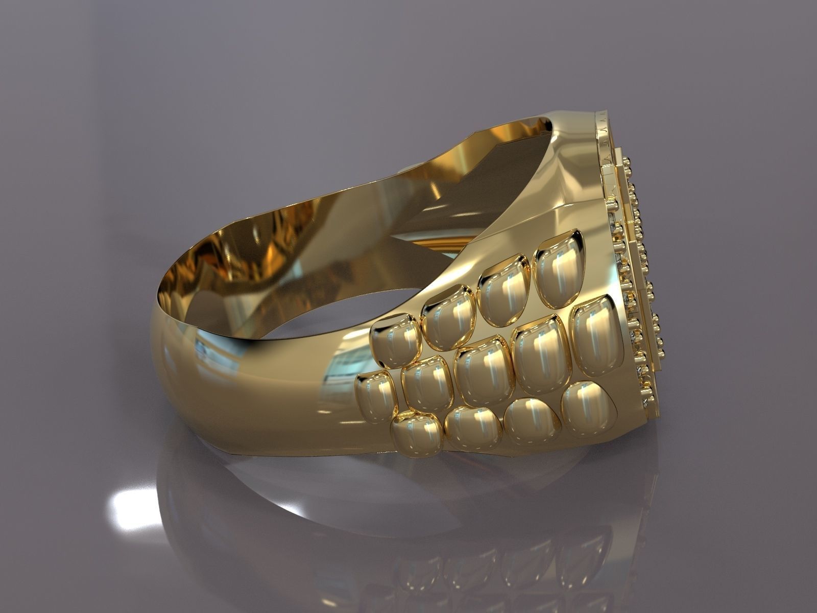 Diamond Cross Ring 3D print model_7