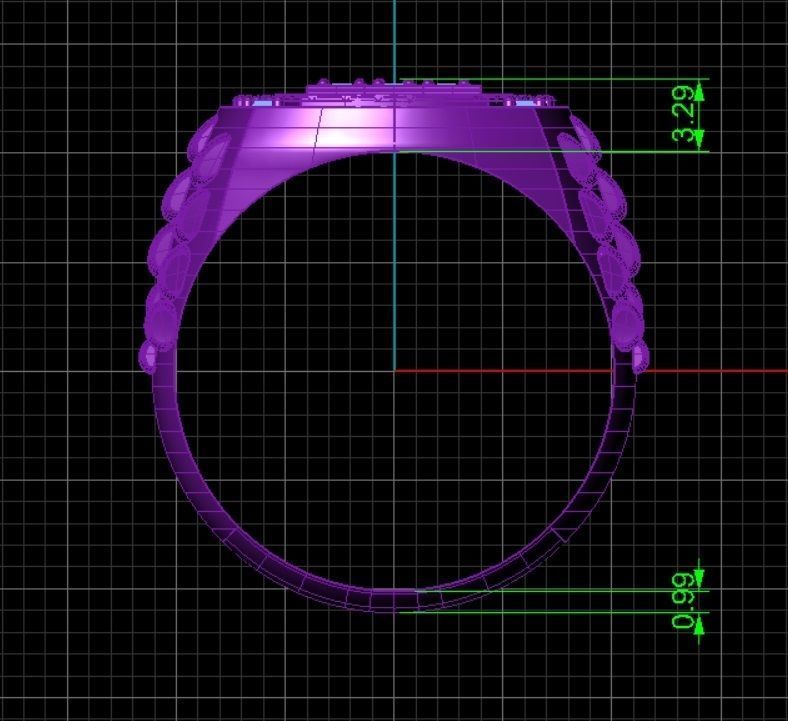 Diamond Cross Ring 3D print model_13