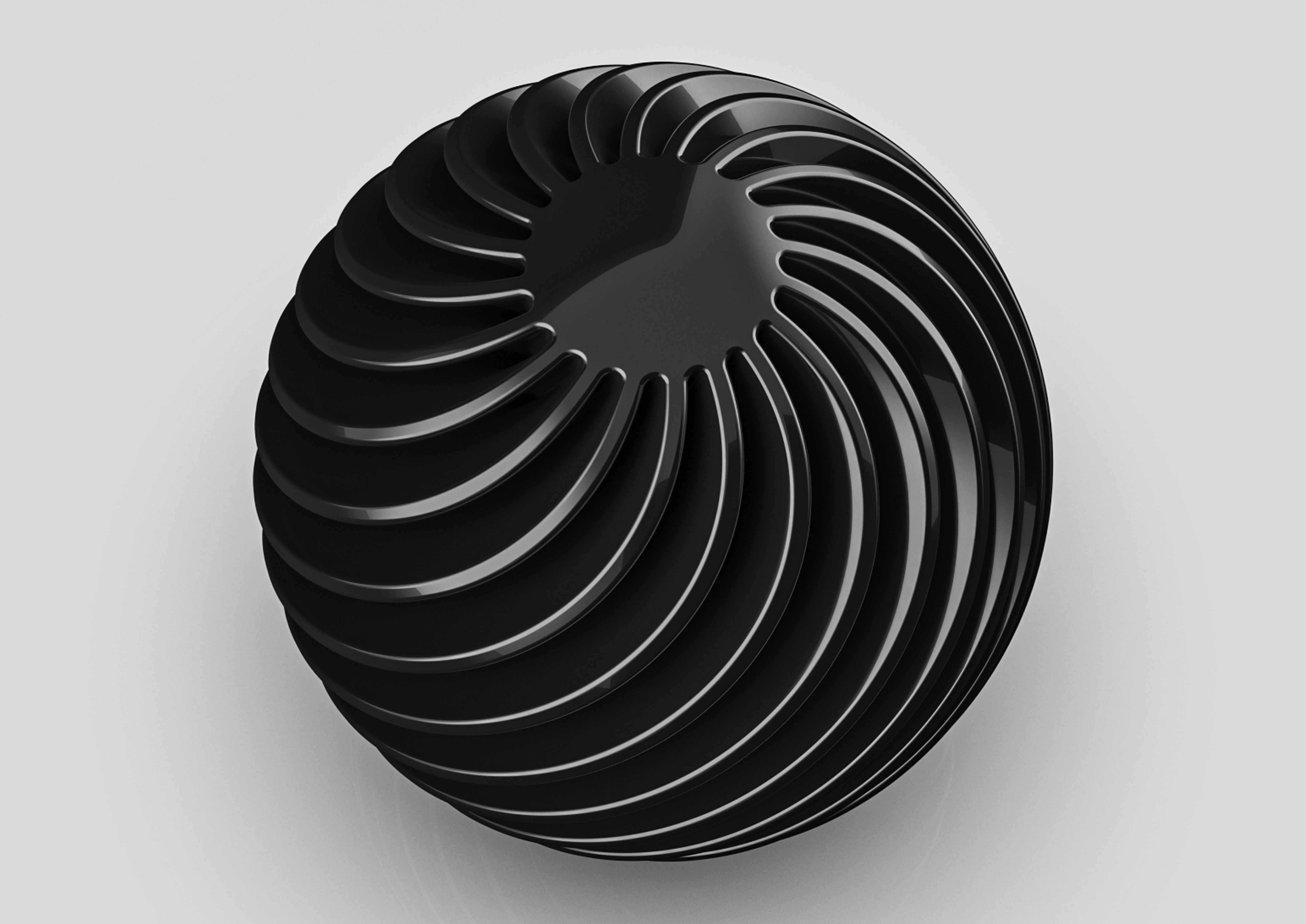 spherefan spiral ball 3D print model_1