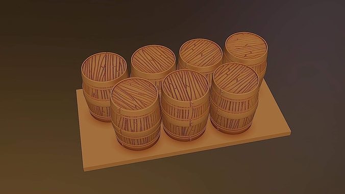 Scatter terrain barrels 3D print model