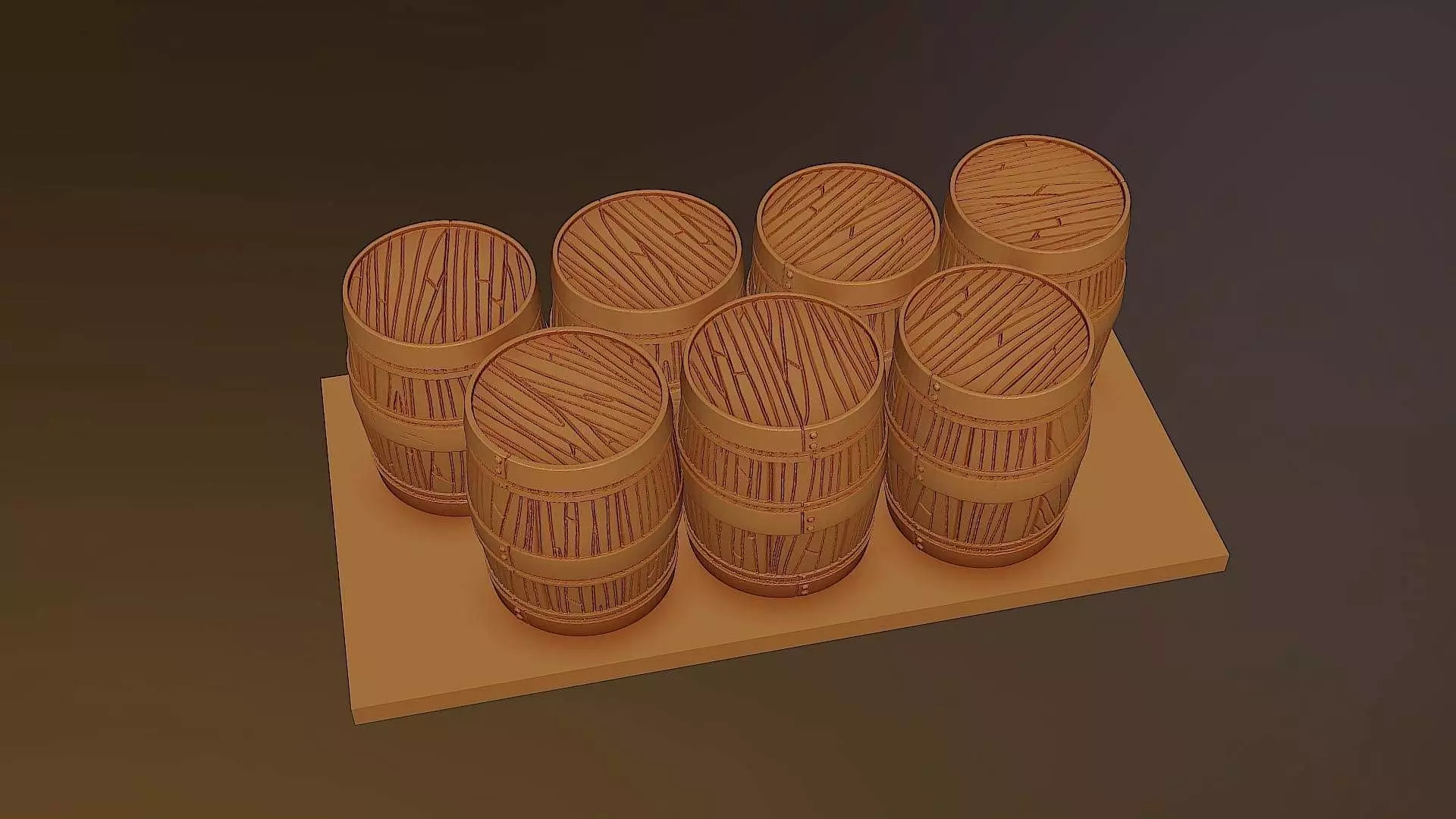 Scatter terrain barrels 3D print model_0