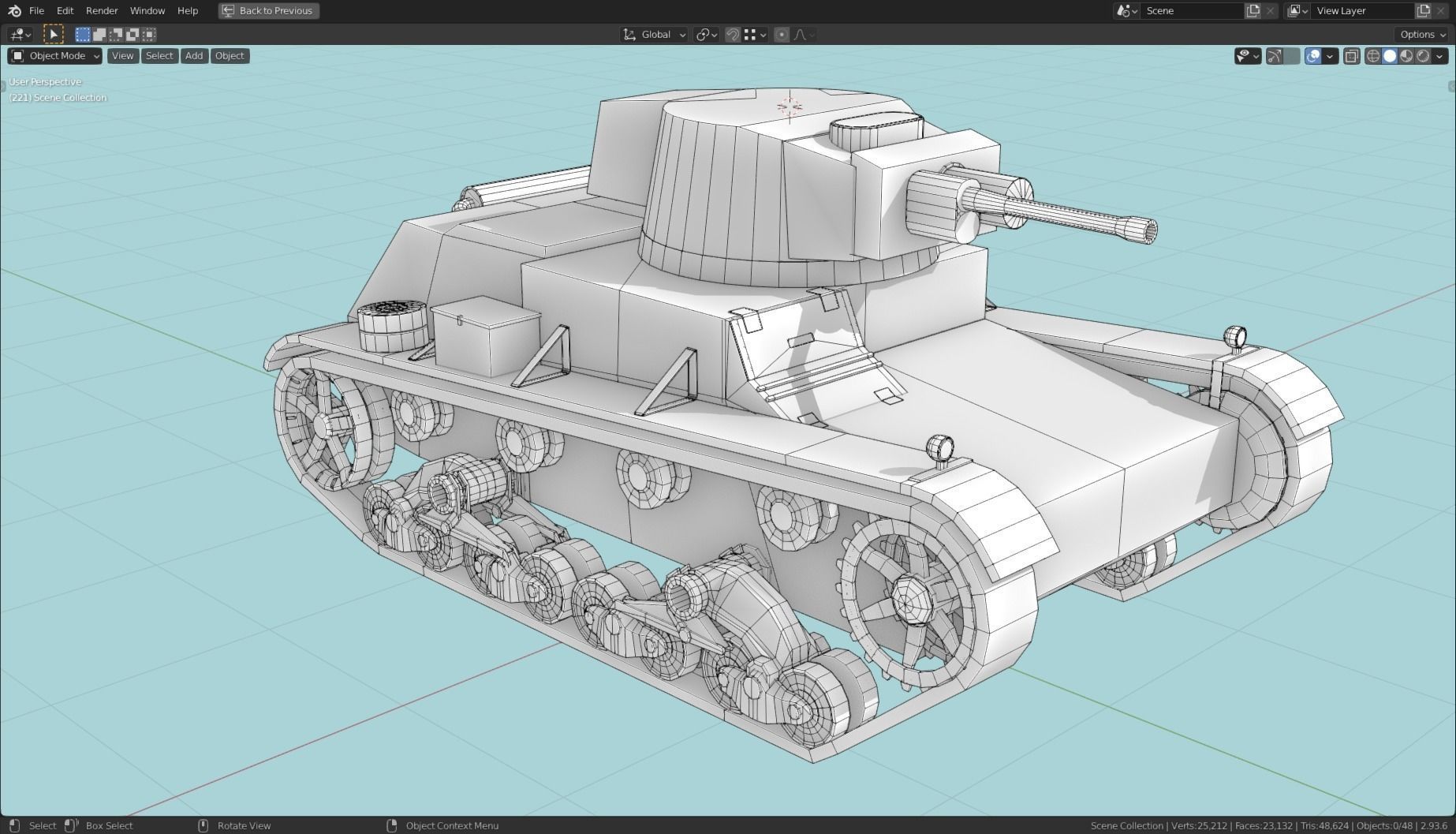 7TP Tank Base Mesh Low-poly 3D model_7