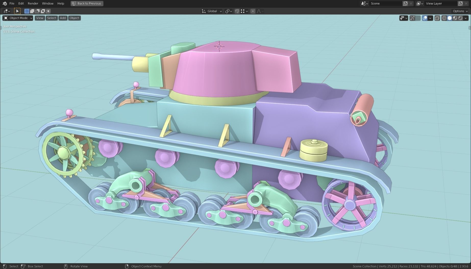 7TP Tank Base Mesh Low-poly 3D model_13