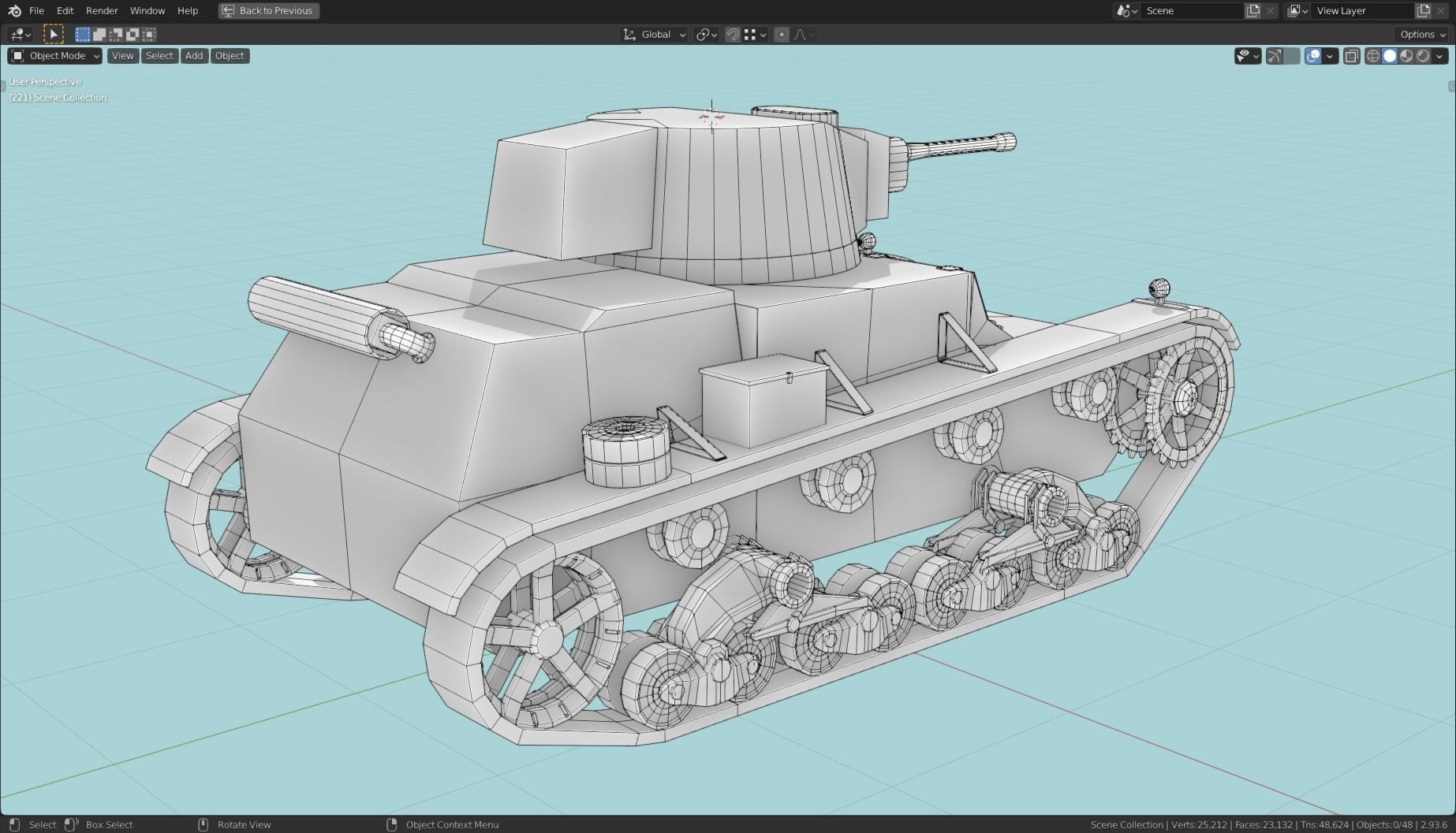 7TP Tank Base Mesh Low-poly 3D model_11