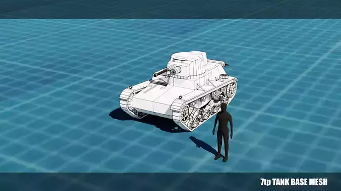 7TP Tank Base Mesh Low-poly 3D model