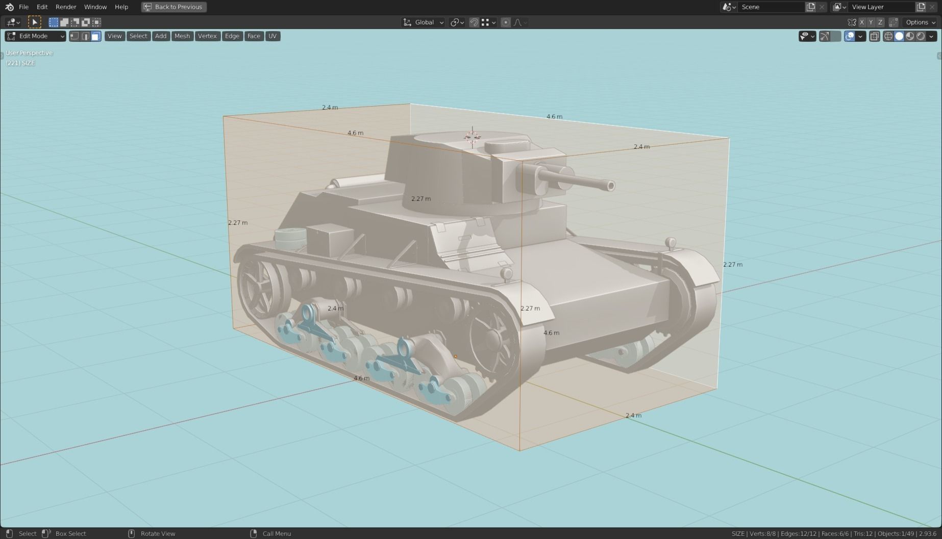 7TP Tank Base Mesh Low-poly 3D model_25