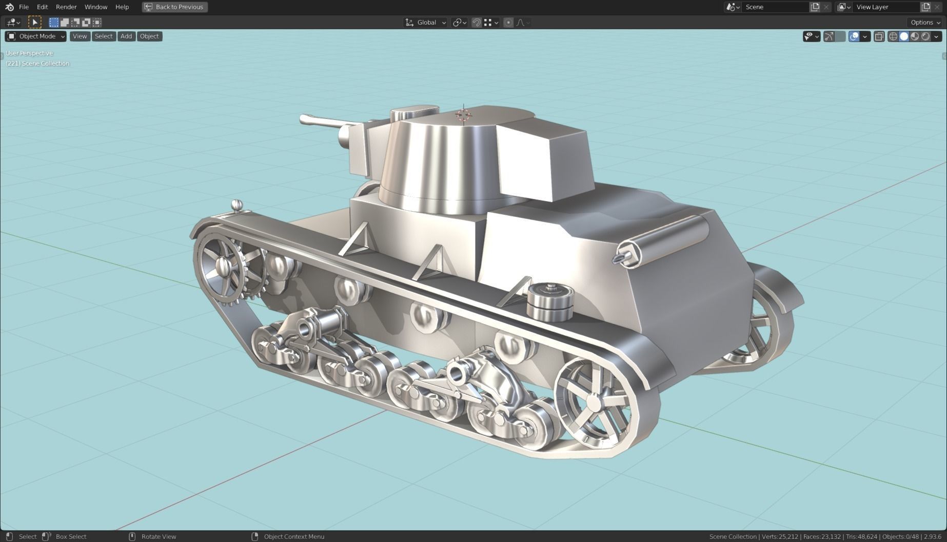 7TP Tank Base Mesh Low-poly 3D model_20