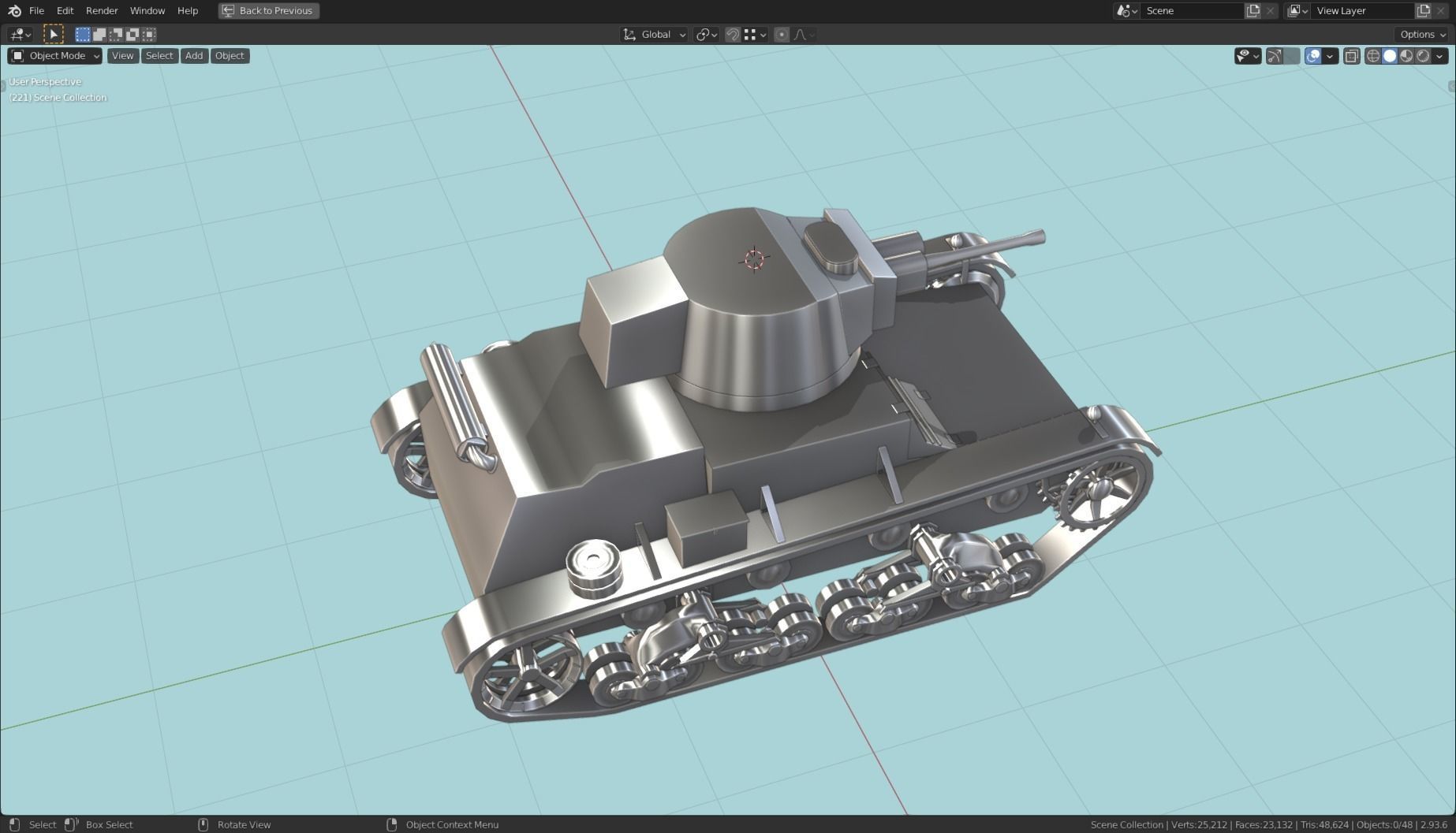 7TP Tank Base Mesh Low-poly 3D model_17