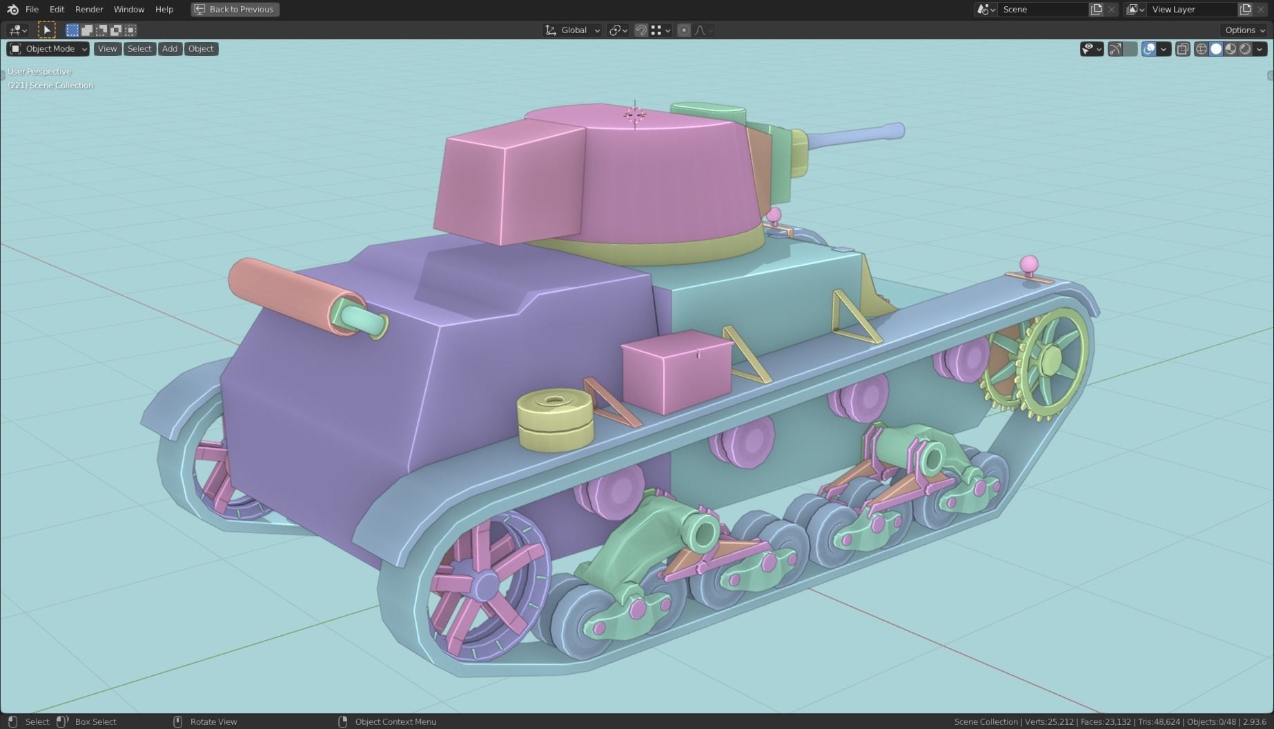 7TP Tank Base Mesh Low-poly 3D model_15