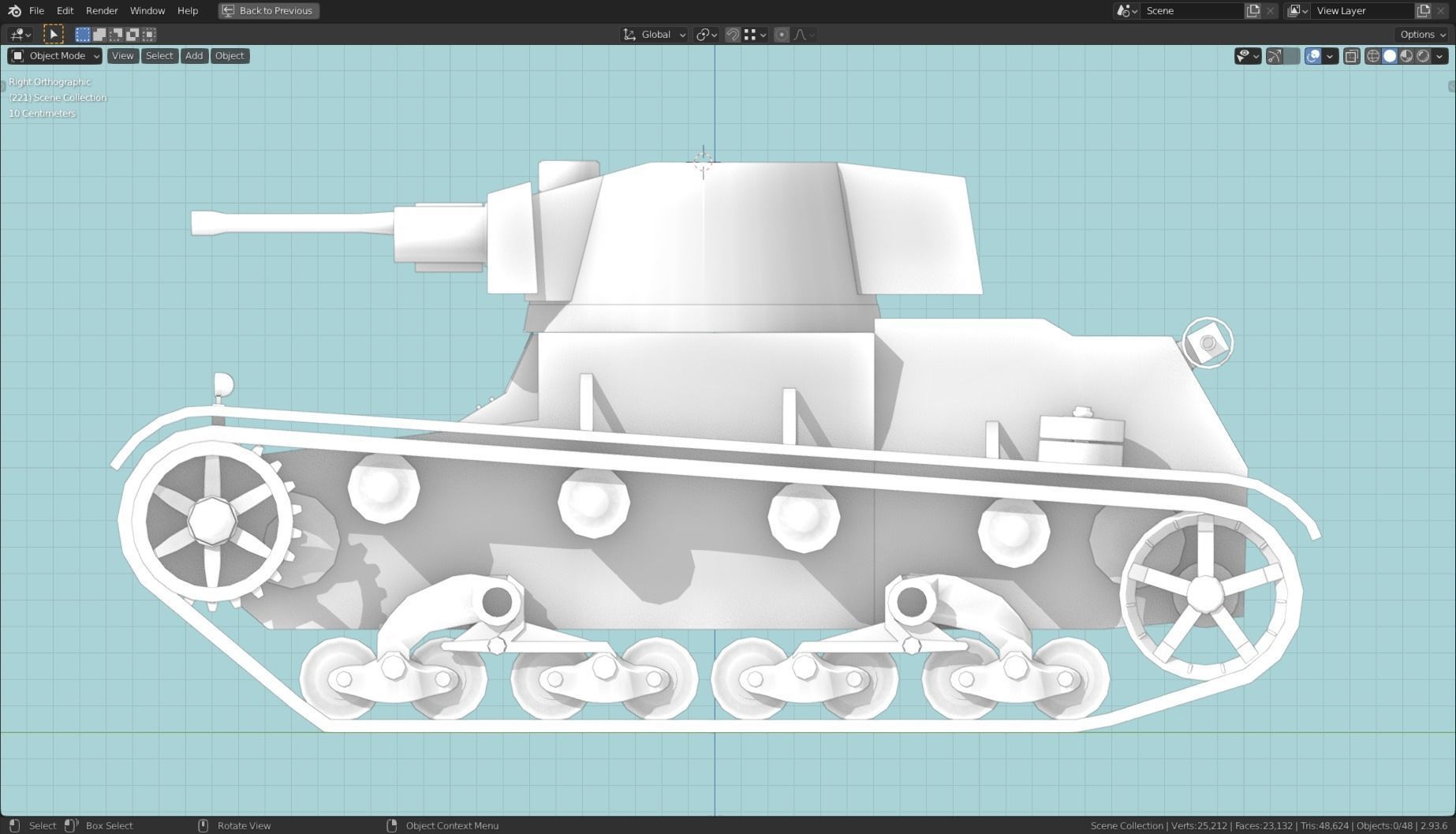 7TP Tank Base Mesh Low-poly 3D model_3