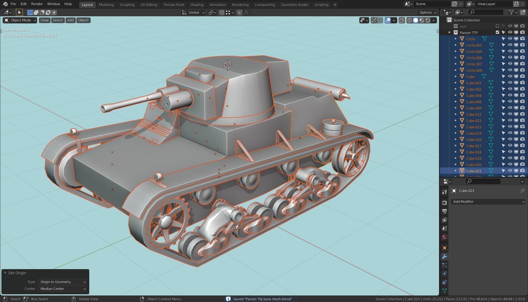 7TP Tank Base Mesh Low-poly 3D model_21